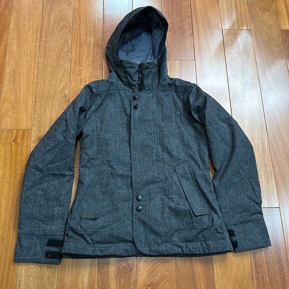 Burton Dryride Da Nang Womens Hooded Snowboard Zip Up Dark Gray Jacket Size M - Picture 1 of 15